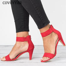 COVOYYAR-Sandalias de tacón alto fino para mujer, zapatos de fiesta sexys, Punta abierta, Stilettos, para verano, WSS2002, 2021 2024 - compra barato