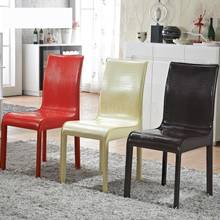 Popular Fashion Simple Modern Leather Dining Chair Restaurant Dining Table Chair Office Household Black And White Chair Back Cha 2024 - buy cheap