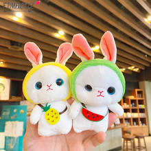 FIMAODZ Fluffy Rabbit Keychain Cartoon Cute Plush Rabbit Doll Pendant With Carrot Pineapple Bag Key Chain Holder for Women Kids 2024 - buy cheap