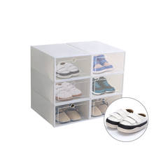 Складная коробка для хранения обуви, 6 складных пластиковых ящиков для хранения обуви, плотная прозрачная стойка 2024 - купить недорого