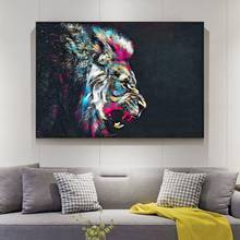 Aquarela leão quadros da arte em tela animais modernos posters de parede e impressões leão arte imagens para sala de estar cuadros decoração 2024 - compre barato