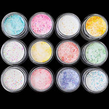 12 cores acrílico mergulhando em pó para unhas holográfica unicorn caspa mix glitter acrílico em pó & líquido para o prego 10 ml/box 2024 - compre barato