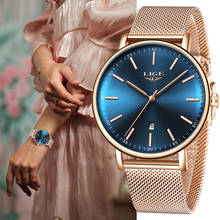LIGE Rose Gold Women Watches Business Quartz Waterproof Watch Ladies Top Brand Luxury Female Wrist Watch Clocks Relogio Feminino 2024 - buy cheap