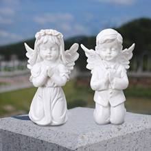 New Creativity Angels Statues European Resin White Gold Cute Cupid Angel Decoration Figurine Outdoor Home Desktop Pray Cherub 2024 - buy cheap