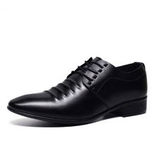 Mazefeng-zapatos de cuero estilo italiano para hombre, calzado Formal de negocios, Oxford, color negro, de fiesta, talla grande 38-48 2024 - compra barato