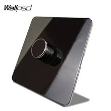 Wallpad-Interruptor de atenuación de luz LED, pulsador de Panel de acero inoxidable, botón de Metal, negro, níquel, 1 Banda, 2 vías 2024 - compra barato