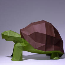 Turtle Paper Craft 3D Origami DIY Low Poly Reptile Paper Model Handmade Puzzles Home Decoration Ornaments Figure Video props 2024 - buy cheap