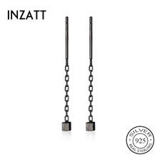 INZATT Real 925 Sterling Silver short Chain cube Tassel Drop Earrings For Fashion Women Party Fine Jewelry  Cute Accessories 2024 - buy cheap