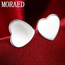 New Arrival 925 Sterling Silver Elegant Love Heart Stud Earrings For Women Trendy Jewelry Accessories Gift 2024 - buy cheap