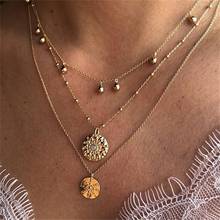 Vintage Women Multilayer Crystal Pendant Necklace Gold Color Beads Choker Necklaces Jewelry Gifts 2020 New 2024 - buy cheap