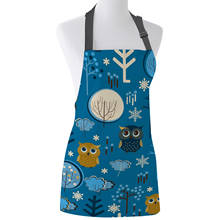 Owl Flower Tree Dark Blue Pattern Cute Print Apron Print Unisex Kitchen Bib with Adjustable Neck for Cooking Gardening 2024 - compre barato
