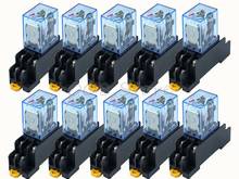 Free Shipping 10Pcs 12V 24V DC 110V 220V AC Coil Power Relay LY2NJ DPDT 8 Pin HH62P JQX-13F With Socket Base OK 2024 - buy cheap