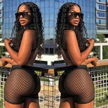 AVV New Fashion Women High Waist Sheer Mesh Shorts Beach Style Skinny Shorts Ladies Black Sexy Party Hollow Out Wear Summer 2024 - buy cheap