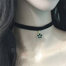 New Fashion Black Velvet Choker Necklace Women Plain Ribbon With Cherry Blossoms Gothic Handmade Retro Jewelry For Gift 2024 - buy cheap