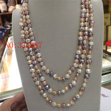 Collar de perlas barrocas cultivadas en agua dulce, longitud de 60 pulgadas, 7-8mm 2024 - compra barato
