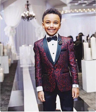 Weddings Pattern Shawl Lapel Boys Suits Children Suit Costume Homme Kid Prom Suits Terno Masculino Slim Fit Blazer 2 Pieces 2024 - buy cheap