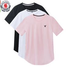Fredd-camiseta básica masculina com bainha curvada, manga curta, 2020 algodão, camiseta clássica simples, 100% 2024 - compre barato