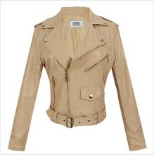 Wholesale England style Locomotive style pu leather jacket female great quality retro jacket ins fashion jackets wq1725 factory 2024 - buy cheap