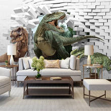 Milofi-papel tapiz 3D personalizado, mural tridimensional de dinosaurio para habitación de niños, papel tapiz de fondo 2024 - compra barato