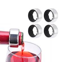 4 Uds de acero inoxidable botella de vino Collar anillo rojo vino de goteo para prueba de fugas anillo herramientas para Bar de vino (sin rayas) 2024 - compra barato