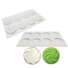 8 Cavity 3D Spiral Mousse Mould Silicone Tart Mold Chocolate Brownie French Dessert Pan Muffin Pastry Tray Baking Tools 2024 - buy cheap