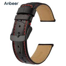 Anbeer Correa reloj de cuero 18mm 20mm 22mm correa de reloj de grano de cocodrilo correa de pulsera para Xiaomi Huami Amazfit GTR 2024 - compra barato
