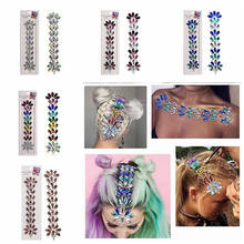 Pulaiq Hair Rhinestones Stickers Temporary Tattoo Forehead Headpiece Jewels Stickers Glitter Face Rhinestone Festival Decoration 2024 - buy cheap