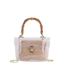 Летняя модная женская сумка из ПВХ, прозрачная сумка на плечо, прозрачная Роскошная маленькая квадратная сумка высокого качества, брендовая летняя пляжная сумка 2024 - купить недорого