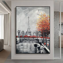 100% Hand Painted Landscape City Abstract Oil Painting Wall Art Home Decor Wall Pictures On Canvas No Framed Large Size 2024 - buy cheap