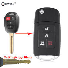 KEYYOU 4B Modified Car Modified Flip Remote Key Case For TOYOTA Reiz Corolla Camry RAV Button Uncut/Cut Key Fob Case TOY43 Blade 2024 - buy cheap