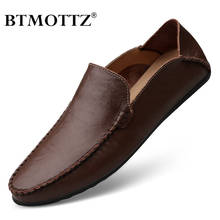 Sapatos casuais de verão para homens, mocassins de couro genuíno de marca de luxo, mocassim respirável, sapatos de barco italiano, plus size 38-46 2024 - compre barato