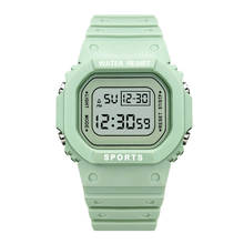 Модные светодиодные цифровые силиконовые часы для девочек, студенческие уличные спортивные наручные часы с прямоугольным циферблатом, многофункциональные электронные часы 2024 - купить недорого