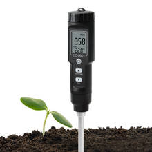 Цифровой тестер почвы Yieryi EC/температуры, водонепроницаемый съемный зонд без подсветки, автоматическая компенсация температуры 2024 - купить недорого