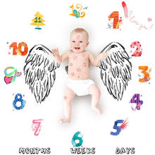 Manta de crecimiento mensual para fotografía de bebé recién nacido, telón de fondo para niños, niñas y niños, accesorios de fotografía 2024 - compra barato