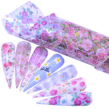 Wuf-película adesiva para esmalte de unha, 10 pçs, película protetora para transferência de unha em flor de rosa, decoração de unhas, designs de manicure 2024 - compre barato