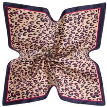 Fular de seda con estampado de leopardo para mujer, chal cuadrado de satén de marca de lujo, pañuelo para la cabeza, Hijab, 90cm 2024 - compra barato