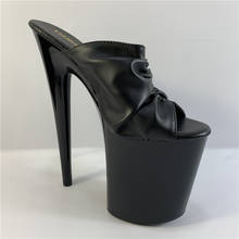 Zapatos de tacón alto de 20cm para mujer, zapatillas plisadas con plataforma negra, 8 pulgadas, sexys, para discoteca, zapatos de danza exóticos 2024 - compra barato