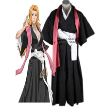 Kimono de Matsumoto Rangiku con lejía, disfraz de halloween, Kimono, pantalones, cinturón, pajarita y bufanda 2024 - compra barato