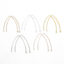 20pcs Plated-Gold Sliver French V-shaped Earring Hooks Findings DIY  Round Ear Hook Wire Settings Base For Jewelry Making 2024 - buy cheap