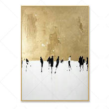 Handpainted Golden City Canvas Modern Room Decoration Art For living room Office Decoration High Quality Painting Artwork 2024 - buy cheap