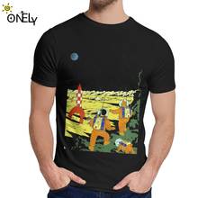 Summer Man T-shirt Tintin Adventurers On The Moon Slim 2019 New Arrival Round Neck Hip Hop Tee Shirt 2024 - buy cheap