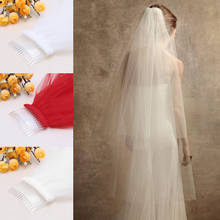 1 Layer Soft Bride Wedding Bridal 3M Long Veil Church Cathedral With Comb New 2024 - buy cheap