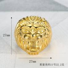 Мужское кольцо из титановой нержавеющей стали, Золотое кольцо в стиле хип-хоп с изображением Льва, рок, животных, 2019 2024 - купить недорого