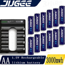 JUGEE 12pcs 1.5v 3000mWh AA rechargeable Li-polymer li-ion polymer lithium battery +1 USB Charger good as kentli 2024 - buy cheap