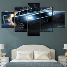 Carteles artísticos modulares en lienzo, impresiones de estilo tipo, 5 piezas, Dodge Charger Rocket League, imagen de coche para sala de estar, decoración del hogar, pintura 2024 - compra barato