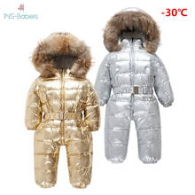 2022 Brand Orangemom Russia Winter -30 Degree Down Jacke Children Large Raccoon Fur Clothes Boys Girls Warm Windbreaker Rompers 2024 - buy cheap