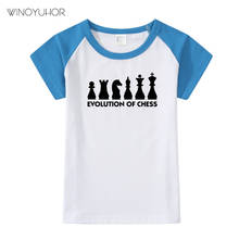 Evolução xadrez impresso camiseta crianças bebê casual t camisa meninas manga curta verão topos hip hop jogando jogos do bebê tshirt 2024 - compre barato