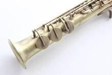 Saxofone soprano b (b) sem marca, instrumento musical de sopro em cobre antigo tipo latão com botões pérola 2024 - compre barato