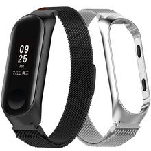 Fashion magnet strap for xiaomi mi band 3 4 stainless steel watch band for xiaomi wristband replacement metal bracelet miband 4 2024 - buy cheap