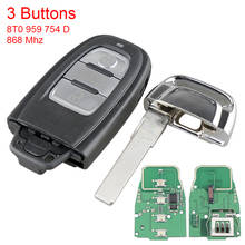 Button Car Smart Remote Key Fob with Chip 8T0 959 754 D Auto Key Fit for Audi-A4 A5 A6 Q3 S5 S6 s7, id46 / 7945 chip, abs + metal 2024 - buy cheap